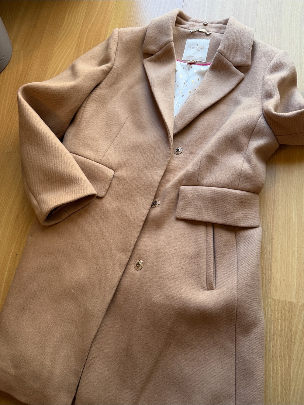 kate spade Tan Wool-Blend Trench Coat - Picture 2 of 13